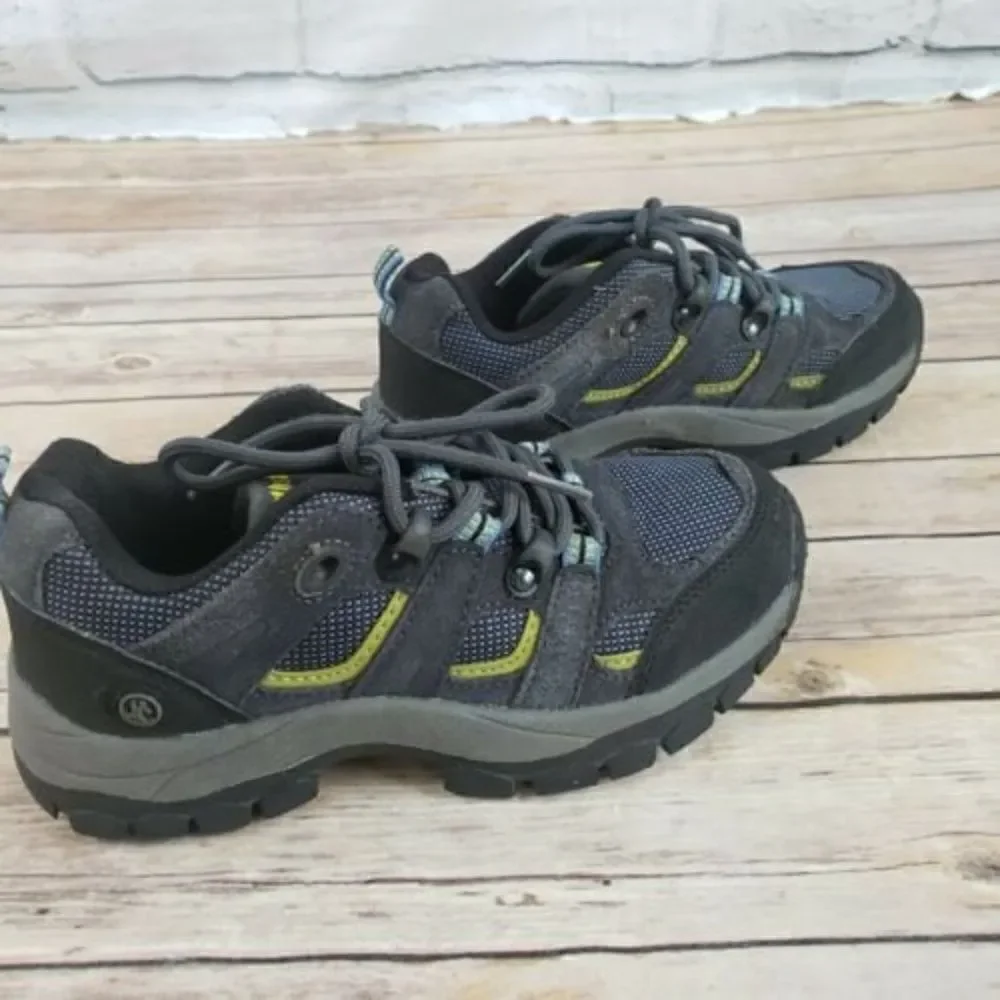 Northside Monroe Low Jr Suede Boys shoes Size 2Y Gray black lace up